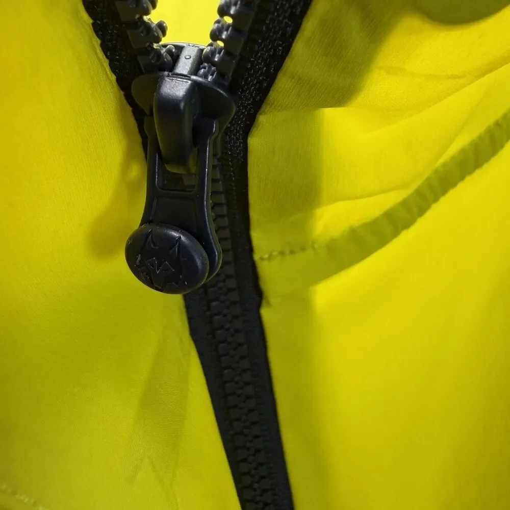 Greyson Newago Pac Lite Hooded Jacket Mens Large Yellow 1/4 Zip Packable Golf